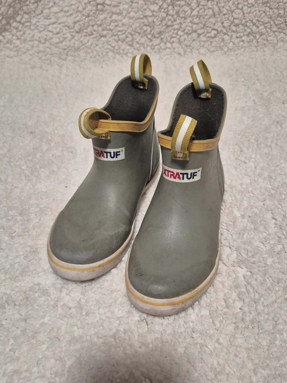 XTRATUF Kids Waterproof Ankle Rain Boots with Yellow Trim